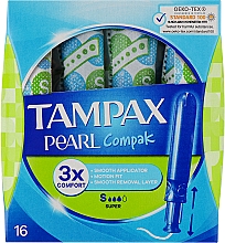 Tampony z aplikatorem, 16 szt. - Tampax Pearl Compak Super — Zdjęcie N1