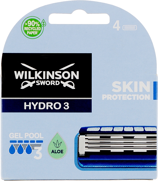 Zestaw wymiennych ostrzy, 4 szt. - Wilkinson Sword Hydro 3 Skin Protection Aloe — Zdjęcie N1