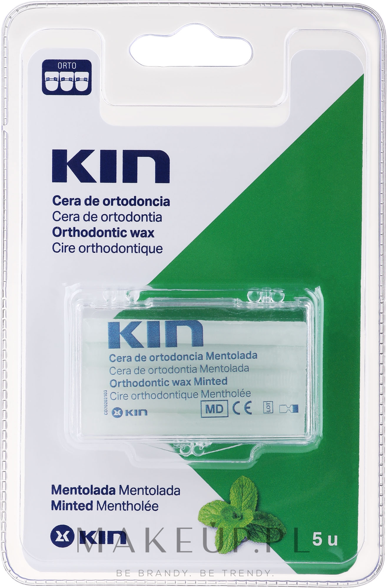 Ortodontyczny wosk, miętowy - Kin Minted Orthodontic Wax — Zdjęcie 5 szt.