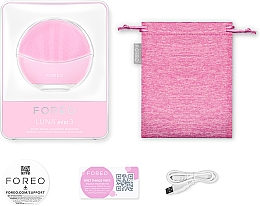 Szczoteczka soniczna do oczyszczania i masażu twarzy - Foreo Luna Mini 3 Facial Cleansing Brush Pearl Pink — Zdjęcie N3