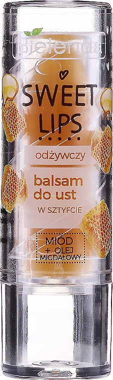 Odżywczy balsam do ust w sztyfcie z miodem i olejkiem migdałowym - Bielenda Sweet Lips Nourishing Lip Balm — Zdjęcie N1