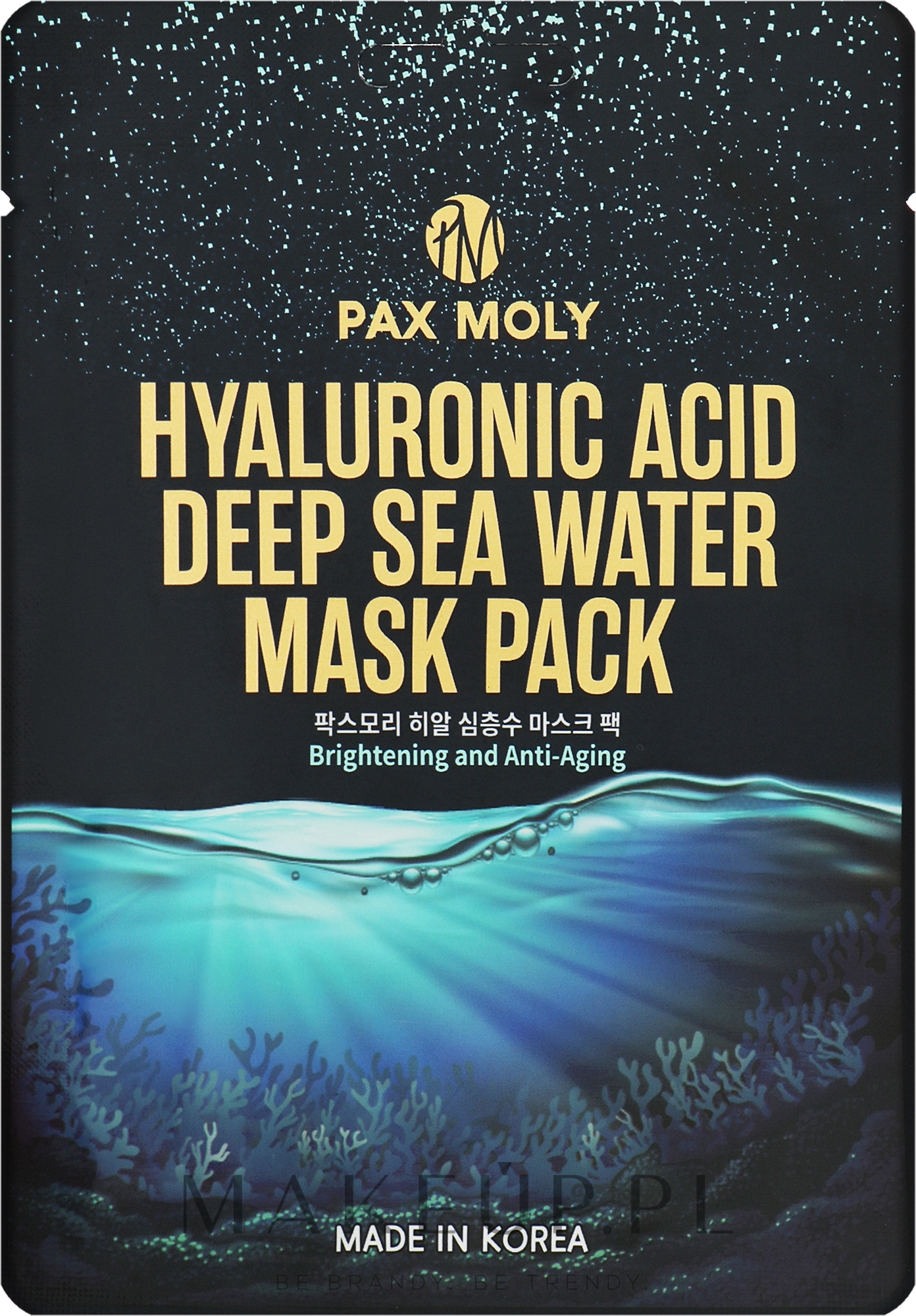Ultra nawilżająca maska ​​w płachcie - Pax Moly Hyaluronic Acid Deep Sea Water Mask Pack — Zdjęcie 25 ml
