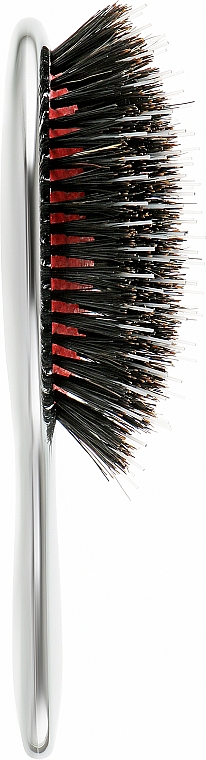 Miniszczotka do włosów z naturalnym włosiem, srebrna - Janeke Silver Hairbrush  — Zdjęcie N3