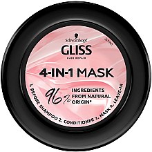 Nabłyszczająca maska 4 w 1 do zniszczonych i farbowanych włosów - Gliss Kur Performance Treat — Zdjęcie N2