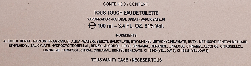 Tous Touch - Zestaw (edt 100 ml + bag 1 pcs) — Zdjęcie N4
