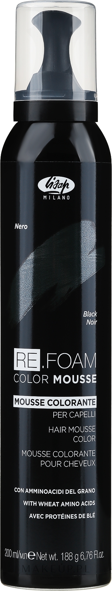 Odżywka w piance koloryzująca do włosów - Lisap Re Foam Color Conditioning Mousse — Zdjęcie Black