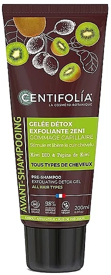 Oczyszczający żel peelingujący przed użyciem szamponu 2 w 1 Kiwi - Centifolia Pre-Shampoo Exfoliating Detox Gel — Zdjęcie N1