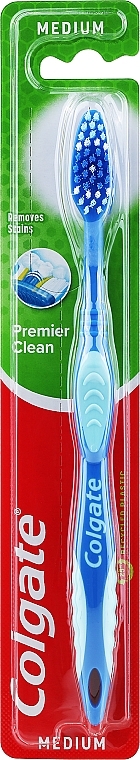 Szczoteczka do zębów Premier, średnio twarda №2, niebieska - Colgate Premier Medium Toothbrush — Zdjęcie N1
