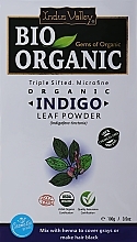 Kup PRZECENA! Proszek z liści indygowca do wzmocnienia włosów - Indus Valley Bio Organic Indigo Leaf Powder *