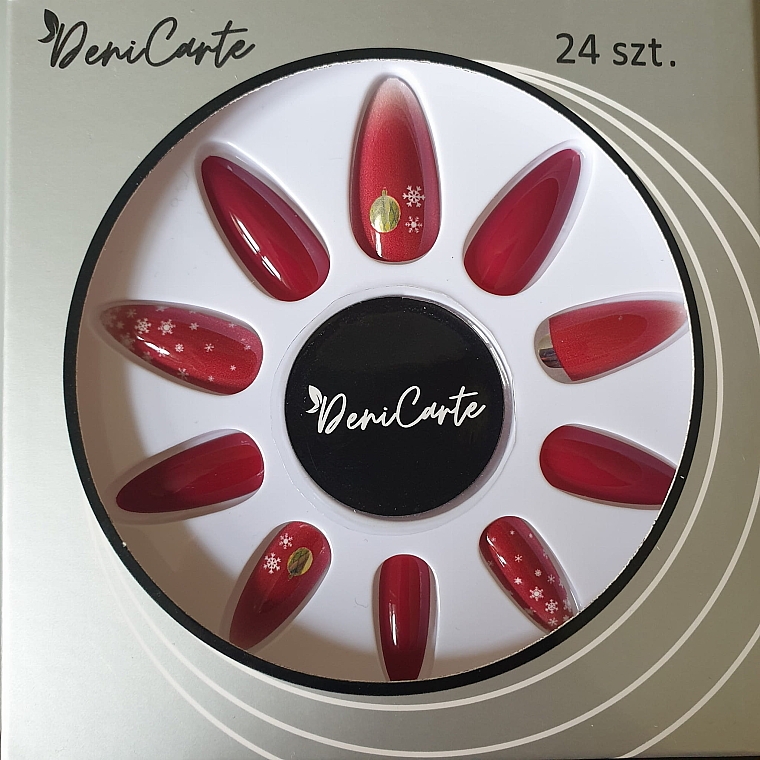 Sztuczne paznokcie - Deni Carte Pasde Tipsy Xmas 5784 Red — Zdjęcie N1