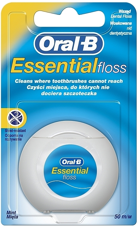 Woskowana nić dentystyczna Mięta, 50 m - Oral-B Essential Floss — Zdjęcie N1