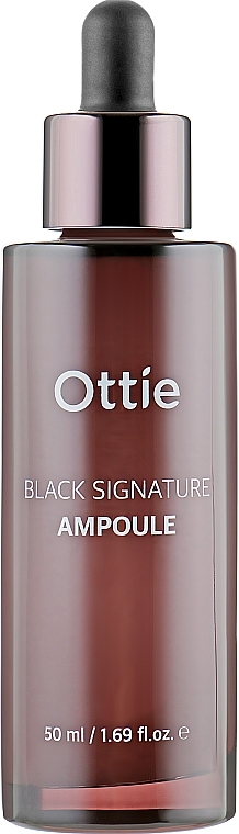 Przeciwzmarszczkowe serum ampułkowe z filtratem śluzu ślimaka 65% - Ottie Black Signature Ampoule  — Zdjęcie N2