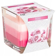 Świeca zapachowa trójwarstwowa w szkle Rose - Bispol Scented Candle Rose — Zdjęcie N1