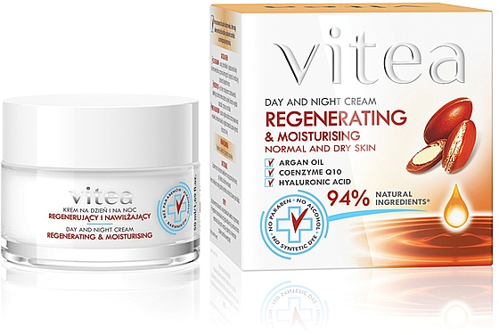 Intensywnie regenerujący krem na dzień i na noc do cery normalnej i suchej - Vitea Intensive Regenerating Day And Night Cream