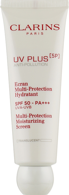 Nawilżająco-ochronny fluid do twarzy SPF 50 - Clarins Uv Plus [5p] Multi-protection Moisturizing Screen SPF 50-PA+++ — Zdjęcie N3