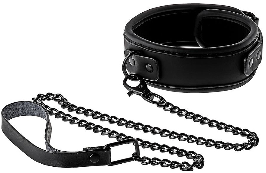 Obroża ze smyczą - Dream Toys Blaze Collar And Leash Black — Zdjęcie N2