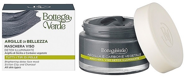 Maseczka detoksykująca z glinką sycylijską i węglem drzewnym - Bottega Verde Brightening Detox Face Mask — Zdjęcie N1