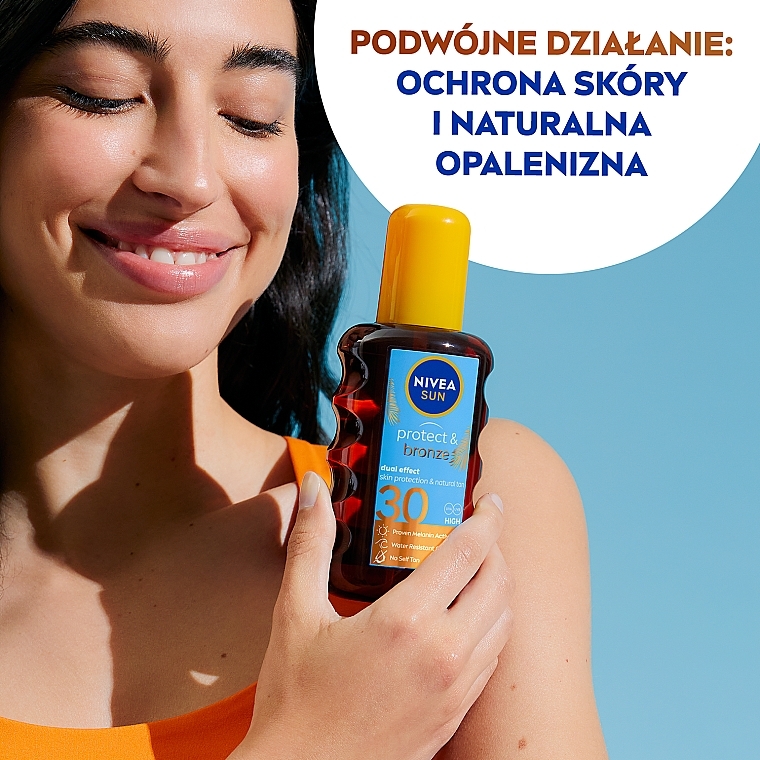 Olejek w sprayu aktywujący naturalną opaleniznę SPF 30 - NIVEA SUN Protect & Bronze — Zdjęcie N4