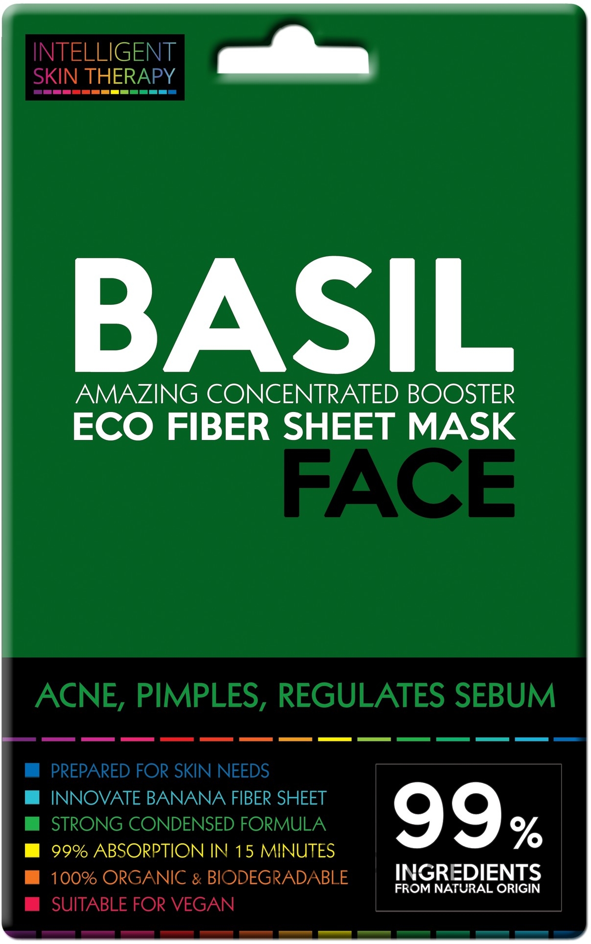 Maska z ekstraktem z bazylii regulująca wydzielanie sebum - Beauty Face Intelligent Skin Therapy Mask — Zdjęcie 25 g