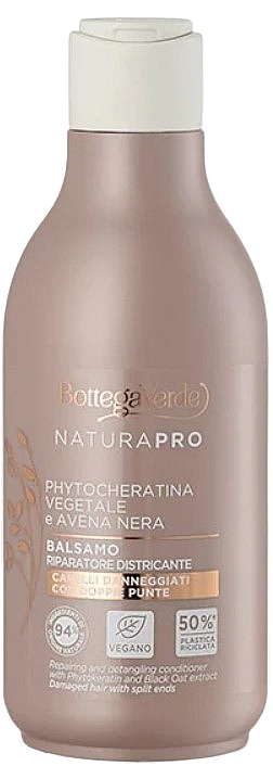 Odżywka do włosów - Bottega Verde Naturapro Repairing and Detangling Conditioner with Phytokeratin and Black Oat Extract — Zdjęcie N1