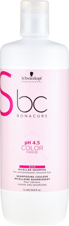 Micelarny szampon do włosów farbowanych - Schwarzkopf Professional Bonacure Color Freeze Rich Micellar Shampoo — Zdjęcie N5