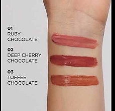 Pomadka w płynie z efektem glossy lips - Eveline Cosmetics Choco Glamour Vinyl Gloss Lip Liquid — Zdjęcie N1