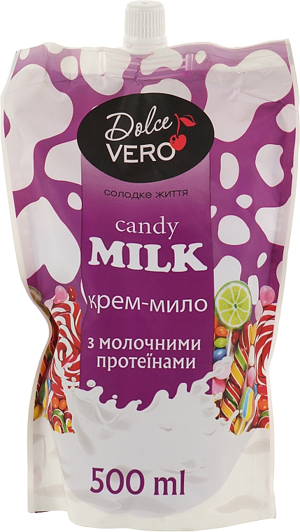 Kremowe mydło w plynie z proteinami mleka - Dolce Vero Candy Milk (uzupełnienie) — Zdjęcie N1