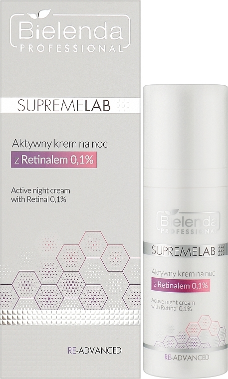 Aktywny krem ​​z retinolem na noc - Bielenda Professional Supremelab Re-Advanced Active Night Cream With Retinol 0.1% — Zdjęcie N2