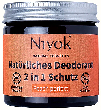 Naturalny dezodorant kremowy Peach perfect - Niyok Natural Cosmetics — Zdjęcie N1