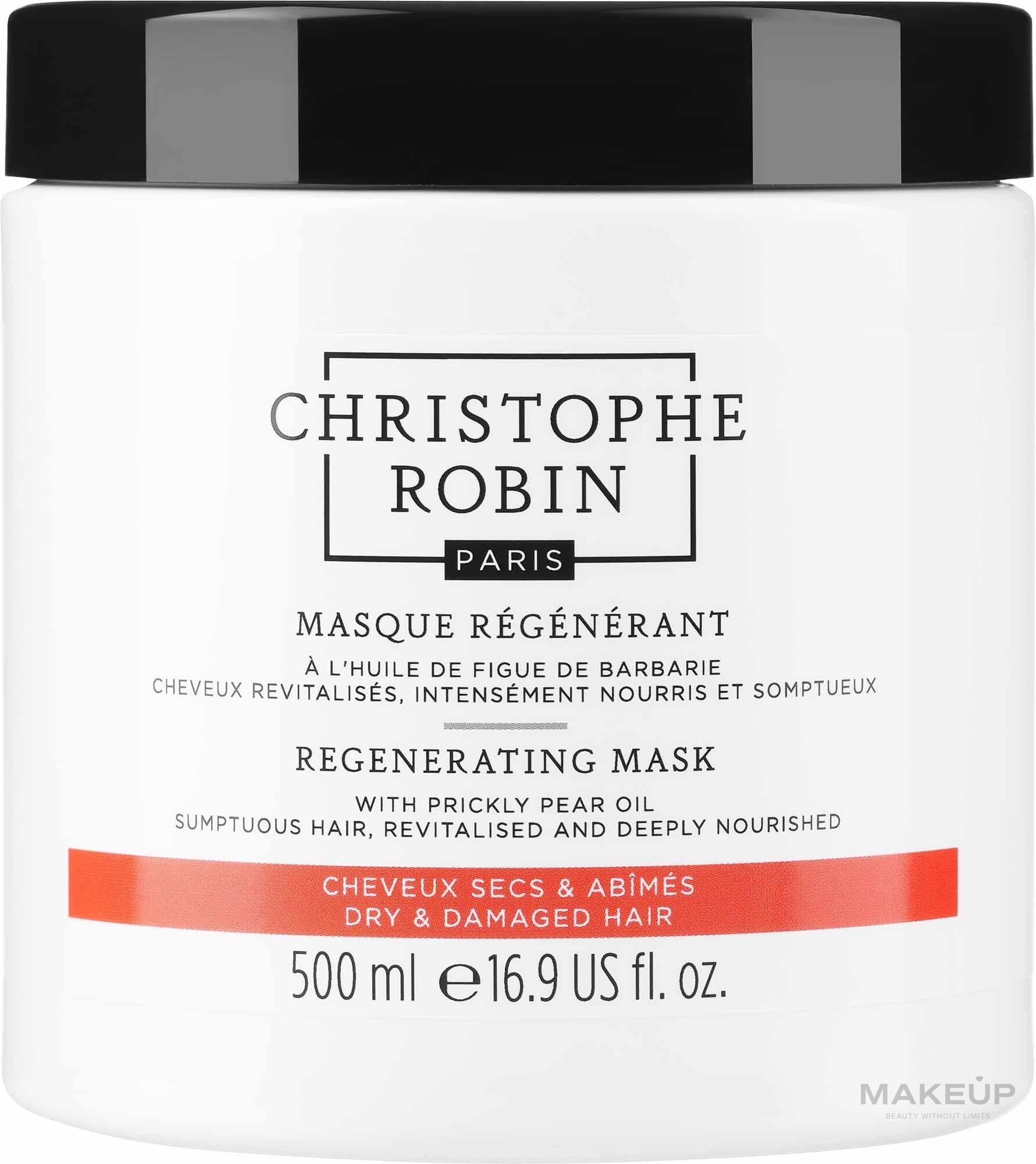 Regenerująca maska do włosów - Christophe Robin Regenerating Mask With Rare Prickly Pear Seed Oil — Zdjęcie 500 ml