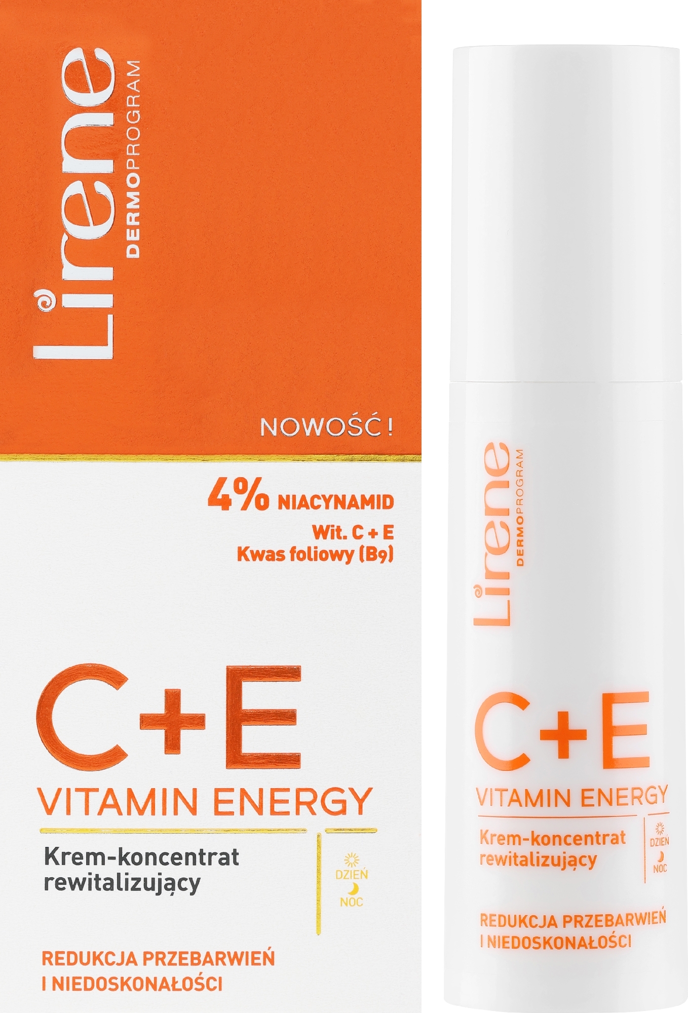 Rewitalizujący krem ​​do twarzy - Lirene C + E Vitamin Energy Cream — Zdjęcie 40 ml