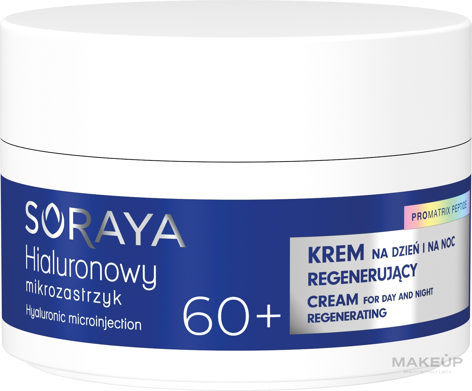 Regenerujący krem do twarzy 60+ - Soraya Hyaluronic Microinjection Pro Matrix Peptide Regenerating Cream — Zdjęcie 50 ml