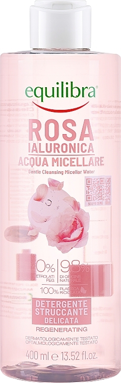 Płyn micelarny - Equilibra Rose Acqua Micellare Gentle Cleansing Micellar Water Regenerating — Zdjęcie N1