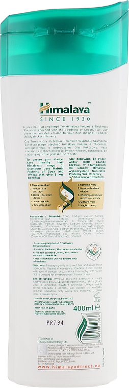 Szampon zwiększający objętość włosów - Himalaya Volume & Thickness Shampoo — Zdjęcie N2