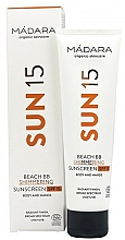 Delikatny krem przeciwsłoneczny - Madara Cosmetics Sun15 Beach BB Shimmering Sunscreen SPF15 — Zdjęcie N1