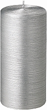 PRZECENA! Świeca cylindryczna, średnica 7 cm, wysokość 15 cm - Bougies La Francaise Cylindre Candle Argent * — Zdjęcie N1