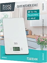 Waga kuchenna, szkło, biała - Teesa Glass Kitchen Scale TSA0804W — Zdjęcie N2