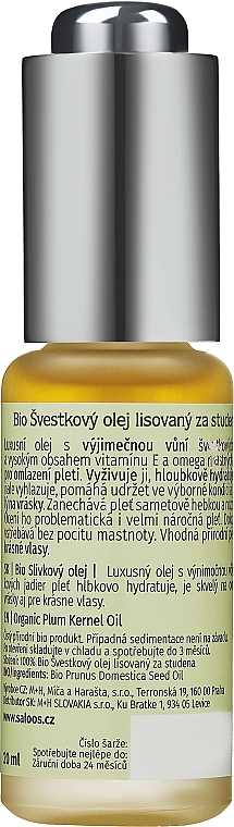 Olej śliwkowy - Saloos Vegetable Organic Oil — Zdjęcie N2