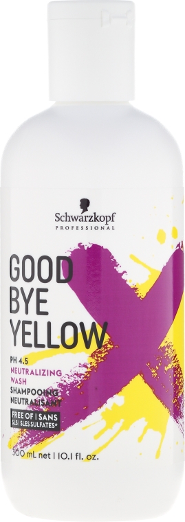 Szampon neutralizujący żółty kolor włosów bez SLS i SLES - Schwarzkopf Professional Goodbye Yellow Neutralizing Shampoo — Zdjęcie N1