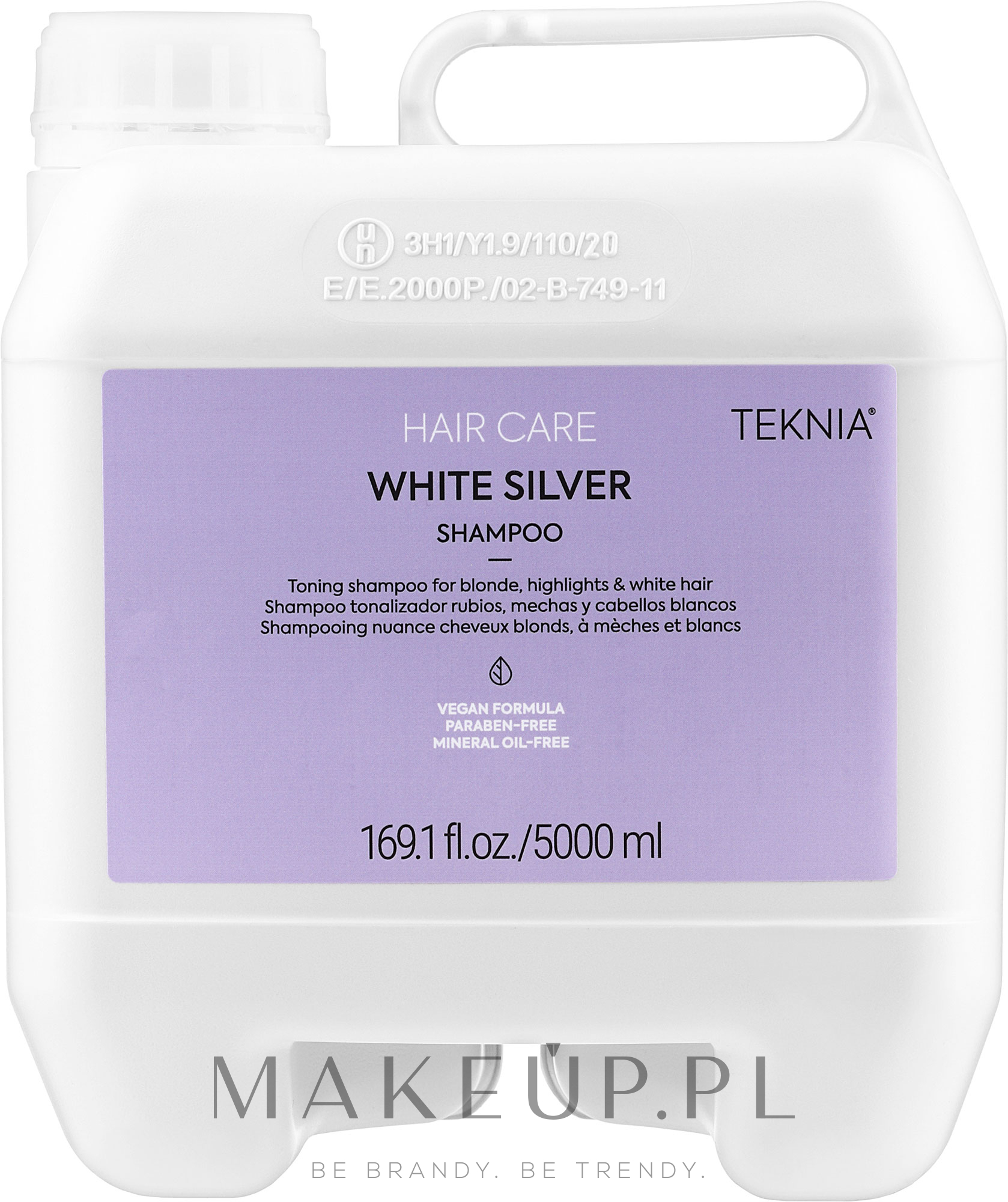 Szampon do włosów blond neutralizujący żółte tony - Lakmé Teknia White Silver Shampoo — Zdjęcie 5000 ml