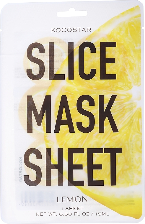 WYPRZEDAŻ Maska w płachcie do twarzy Cytryna - Kocostar Slice Face Mask Sheet Lemon * — Zdjęcie N1