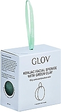 Gąbka konjac z zieloną glinką do oczyszczania twarzy - Glov Konjac Facial Sponge With Green Clay — Zdjęcie N2