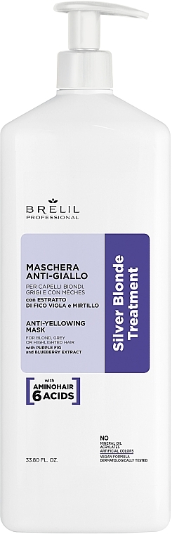 Maska neutralizująca żółte odcienie włosów - Brelil Silver Blonde Treatment Anti-Yellowing Mask — Zdjęcie N3