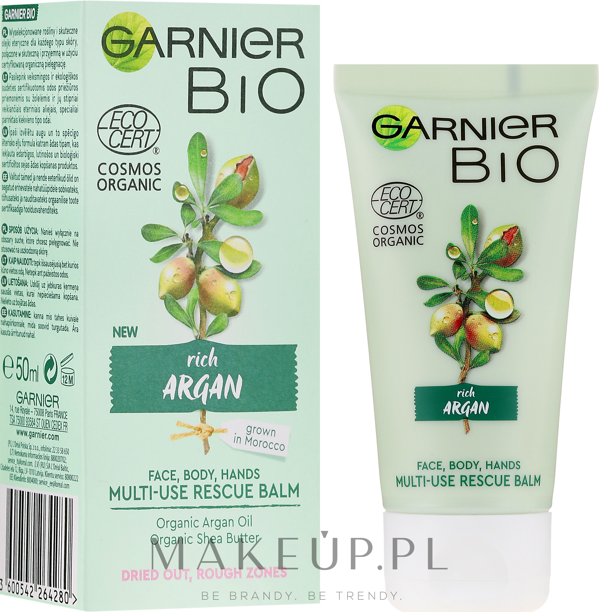 Multifunkcyjny krem do twarzy i ciała z olejem arganowym - Garnier Bio Rich Argan Multi-Use Rescue Balm — Zdjęcie 50 ml