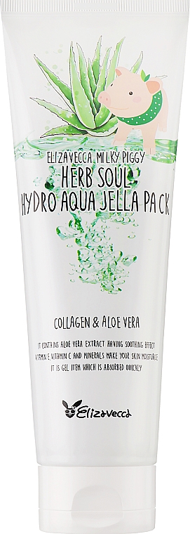 Nawilżający żel z aloesem i kolagenem - Elizavecca Face Care Milky Piggy Herb Soul Hydro Aqua Jella Pack — Zdjęcie N1