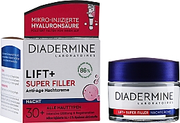Hialuronowy krem przeciwzmarszczkowy na noc - Diadermine Lift+ Super Filler Hyaluron Anti-Age Night Cream — Zdjęcie N2