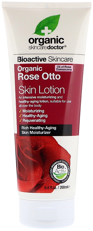 Jedwabisty balsam do ciała Róża - Dr Organic Bioactive Skincare Rose Otto Skin Lotion — Zdjęcie N1