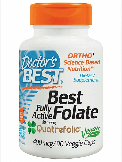 Kwas foliowy w kapsułkach - Doctor's Best Best Fully Active Folate — Zdjęcie N1