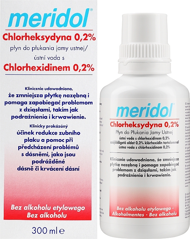 Płyn do płukania jamy ustnej na problemy z dziąsłami - Meridol® Chlorheksydyna 0,2% — Zdjęcie N2