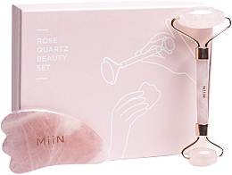 Kup Zestaw - Miin Korean Cosmetics Rose Quartz Beauty Set (guasha/1pcs + roller/1pcs)